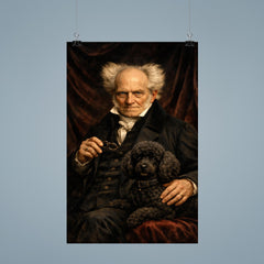 Arthur Schopenhauer with poodle and dark velvet poster 9