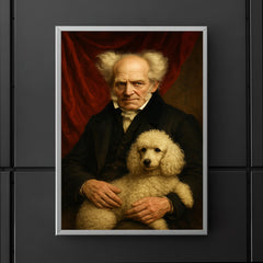 Arthur Schopenhauer with poodle and red drapery poster 5