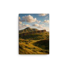 Arthur's Seat and Salisbury Crags Scotland canvas print on a plain backdrop in size 12"x16".