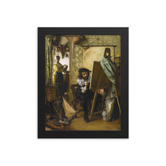 Artist in His Studio by Eduard Charlemont, 1890 framed print on a plain backdrop in size 8"x10".