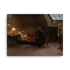 Artist's Death: The Last Friend by Zygmunt Andrychewicz, 1901 canvas print on a plain backdrop in size 18"x24".