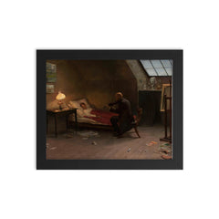 Artist's Death: The Last Friend by Zygmunt Andrychewicz, 1901 framed print on a plain backdrop in size 8"x10".