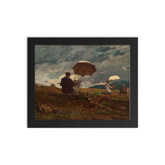 Artists Sketching in the White Mountains by Winslow Homer, 1868 framed print on a plain backdrop in size 8"x10".