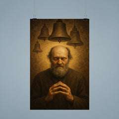 Arvo Pärt in stillness with bell motif poster 9