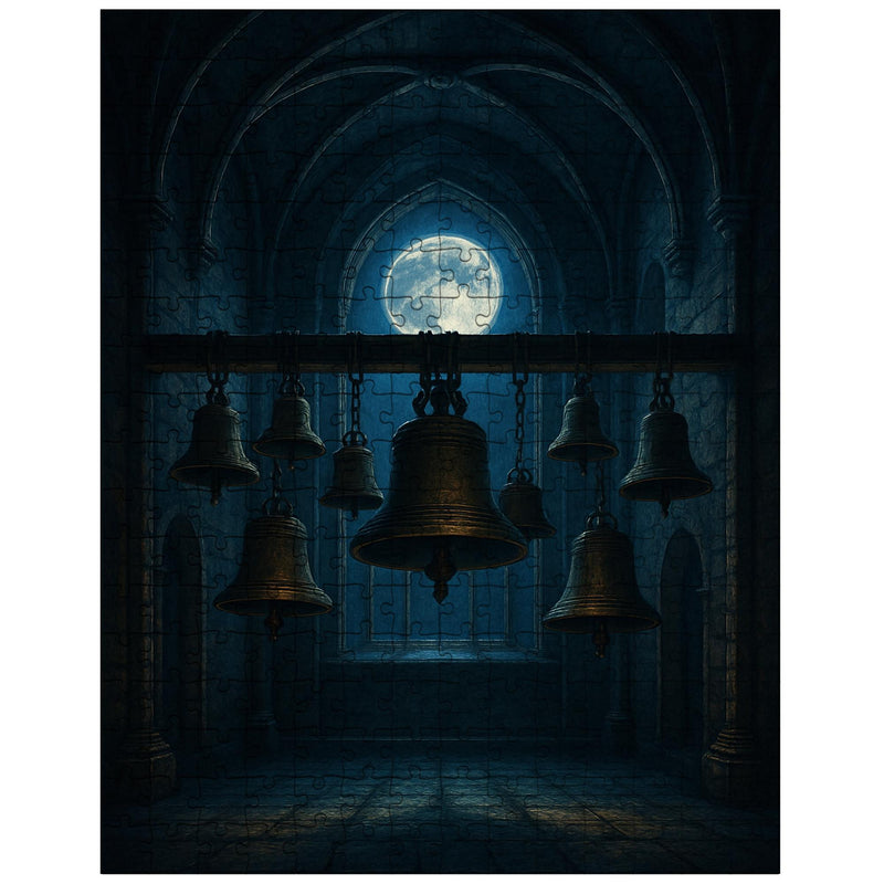 Arvo Part tintinnabuli bells in moonlit chapel jigsaw puzzle