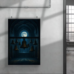 Arvo Part tintinnabuli bells in moonlit chapel poster 4