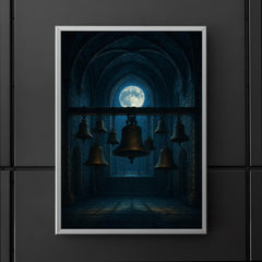 Arvo Part tintinnabuli bells in moonlit chapel poster 5