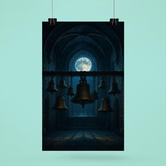 Arvo Part tintinnabuli bells in moonlit chapel poster 6