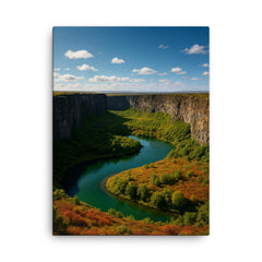 Asbyrgi Canyon Iceland canvas print on a plain backdrop in size 18"x24".
