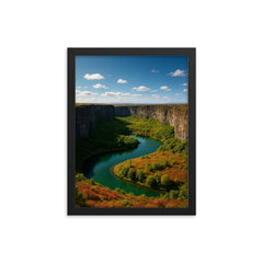 Asbyrgi Canyon Iceland framed print on a plain backdrop in size 12"x16".