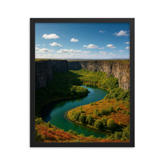 Asbyrgi Canyon Iceland framed print on a plain backdrop in size 16"x20".