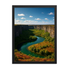 Asbyrgi Canyon Iceland framed print on a plain backdrop in size 18"x24".