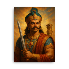 Ashoka the Great canvas print on a plain backdrop in size 18"x24".
