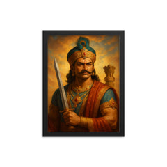 Ashoka the Great framed print on a plain backdrop in size 12"x16".
