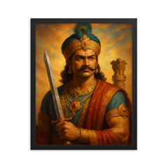 Ashoka the Great framed print on a plain backdrop in size 16"x20".