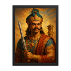Ashoka the Great framed print on a plain backdrop in size 18"x24".