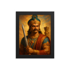 Ashoka the Great framed print on a plain backdrop in size 8"x10".