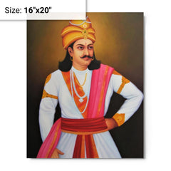 Ashoka the Great metal print on a plain backdrop in size 16"x20".