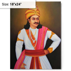 Ashoka the Great metal print on a plain backdrop in size 18"x24".