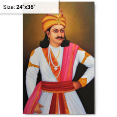 Ashoka the Great metal print on a plain backdrop in size 24"x36".