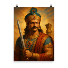 Ashoka the Great poster on a plain backdrop in size 8"x10".