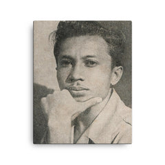 Asrul Sani canvas print on a plain backdrop in size 16"x20".