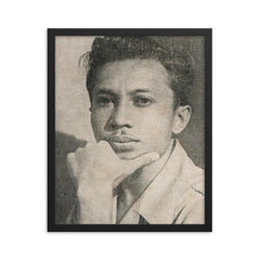 Asrul Sani framed print on a plain backdrop in size 16"x20".