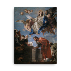 Assumption of the Virgin by Juan Martín Cabezalero, c. 1665 canvas print on a plain backdrop in size 18"x24".