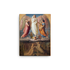 Assumption of the Virgin by Louis Janmot canvas print on a plain backdrop in size 12"x16".