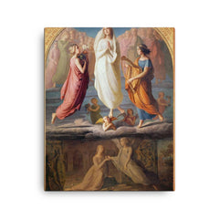 Assumption of the Virgin by Louis Janmot canvas print on a plain backdrop in size 16"x20".