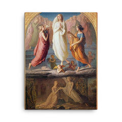 Assumption of the Virgin by Louis Janmot canvas print on a plain backdrop in size 18"x24".