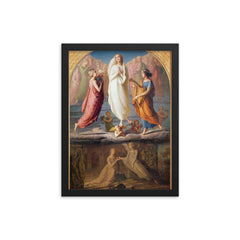 Assumption of the Virgin by Louis Janmot framed print on a plain backdrop in size 12"x16".