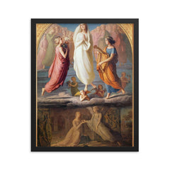 Assumption of the Virgin by Louis Janmot framed print on a plain backdrop in size 16"x20".
