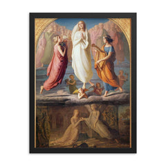 Assumption of the Virgin by Louis Janmot framed print on a plain backdrop in size 18"x24".