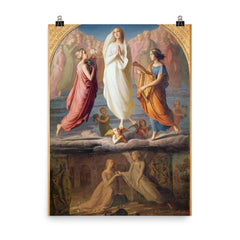 Assumption of the Virgin by Louis Janmot poster on a plain backdrop in size 8"x10".