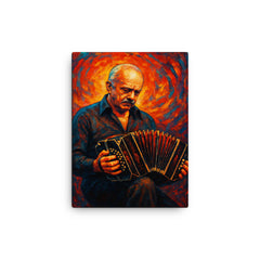 Astor Piazzolla canvas print on a plain backdrop in size 12"x16".