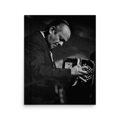 Astor Piazzolla poster on a plain backdrop in size 16"x20".