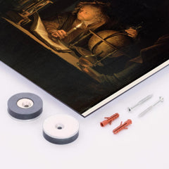 Astronomer by Candlelight by Gerrit Dou metal print mockup