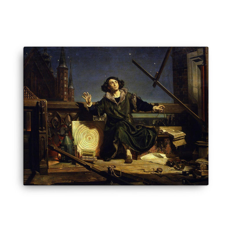 Astronomer Copernicus or a Conversation with God by Jan Matejko canvas print on a plain backdrop in size 18
