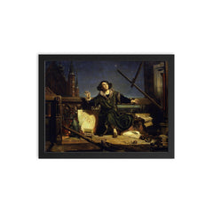 Astronomer Copernicus or a Conversation with God by Jan Matejko framed print on a plain backdrop in size 12"x16".