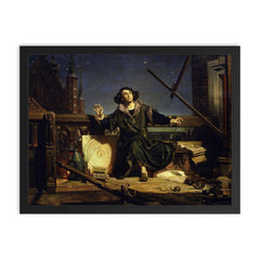 Astronomer Copernicus or a Conversation with God by Jan Matejko framed print on a plain backdrop in size 18"x24".