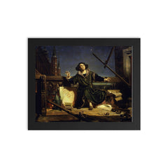 Astronomer Copernicus or a Conversation with God by Jan Matejko framed print on a plain backdrop in size 8"x10".