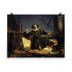 Astronomer Copernicus or a Conversation with God by Jan Matejko poster on a plain backdrop in size 8"x10".