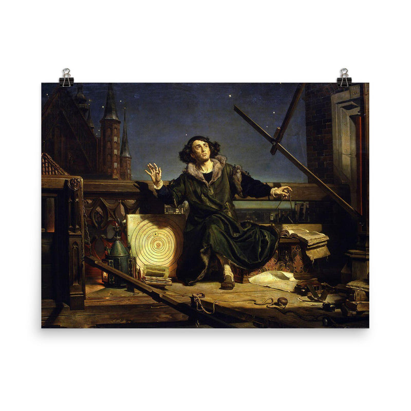 Astronomer Copernicus or a Conversation with God by Jan Matejko poster on a plain backdrop in size 8