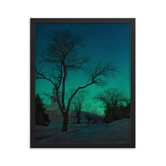 At Close of Day by Maxfield Parrish framed print on a plain backdrop in size 16"x20".