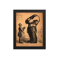 At Last a Perfect Soldier by Robert Minor, 1916 framed print on a plain backdrop in size 8"x10".