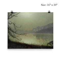 At the Lakeside, Moonlight by John Atkinson Grimshaw poster 2