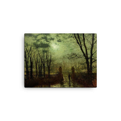 At The Park Gate by John Atkinson Grimshaw, 1878 canvas print on a plain backdrop in size 12"x16".