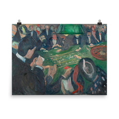 At the Roulette Table in Monte Carlo by Edvard Munch, 1892 poster on a plain backdrop in size 8"x10".