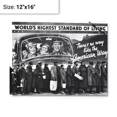 At the Time of the Louisville Flood (Breadline) metal print on a plain backdrop in size 12"x16".